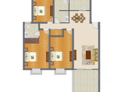 3室2厅 148.00平米
