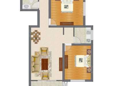 2室2厅 94.95平米户型图