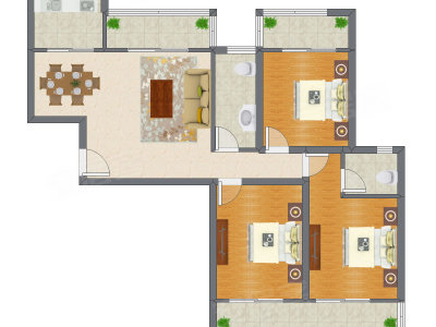 3室2厅 135.22平米