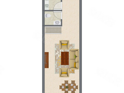 2室2厅 41.84平米户型图