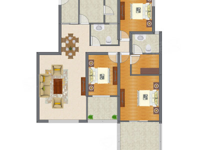 3室2厅 140.24平米