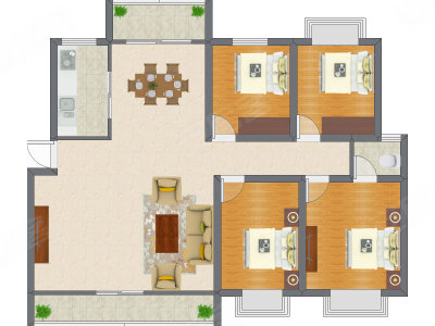 4室2厅 101.67平米