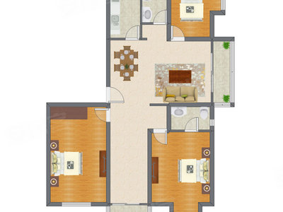 3室2厅 168.16平米