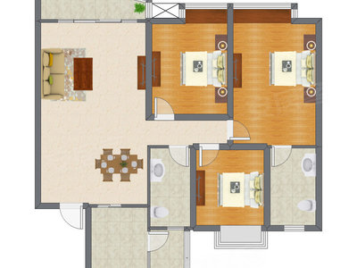 3室2厅 104.55平米
