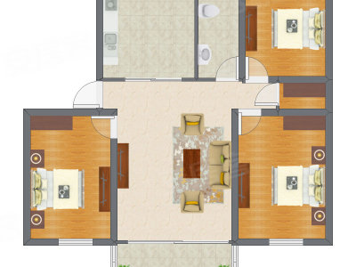 3室1厅 118.86平米