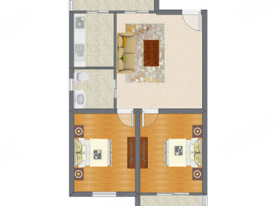2室1厅 94.50平米户型图