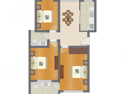 3室1厅 96.50平米