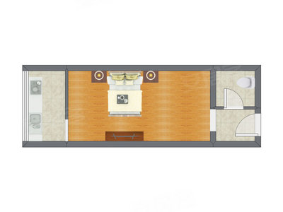 1室0厅 42.87平米户型图