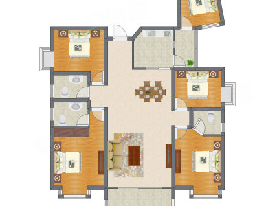 5室2厅 131.00平米户型图