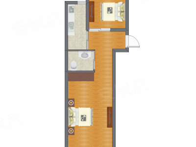 2室0厅 65.73平米户型图
