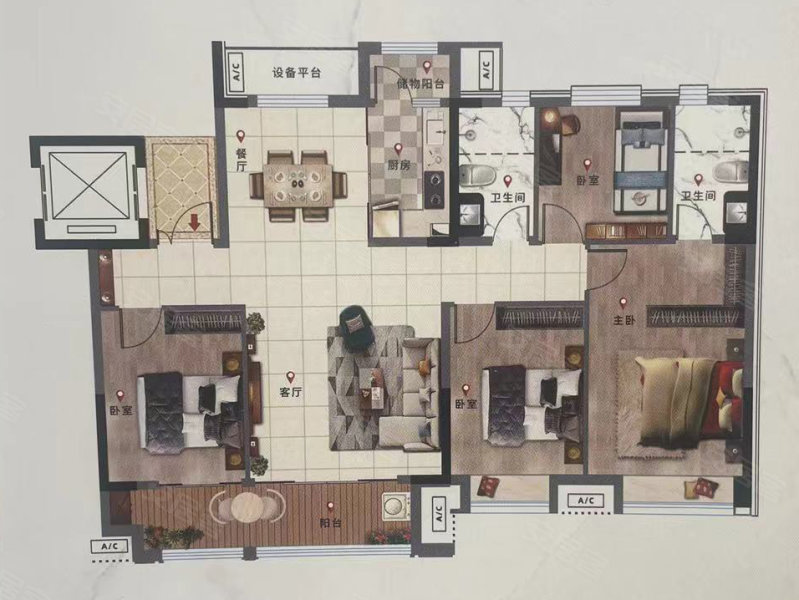 中悦新城4室2厅2卫147㎡南134万