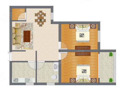 2室2厅 99.25平米户型图