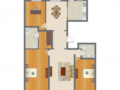 3室2厅 186.10平米