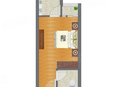 1室0厅 39.23平米户型图