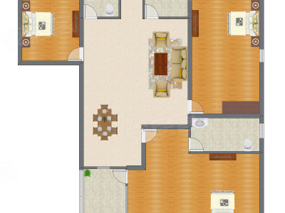 3室2厅 158.00平米