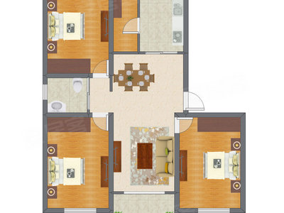 3室2厅 116.74平米