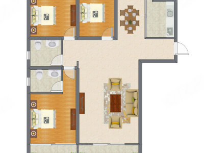3室2厅 132.98平米