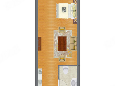 1室0厅 28.95平米户型图