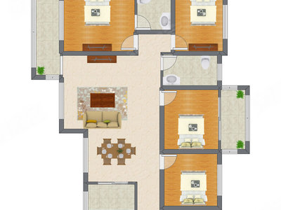 4室2厅 130.74平米