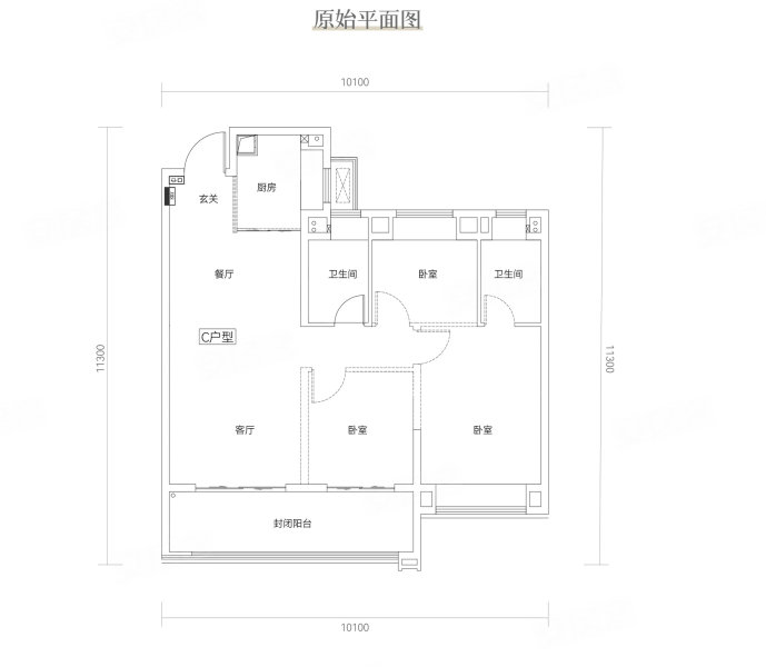 方岛金茂晓棠3室2厅2卫105㎡南北163万