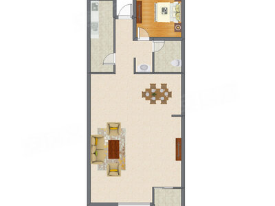 1室2厅 47.53平米