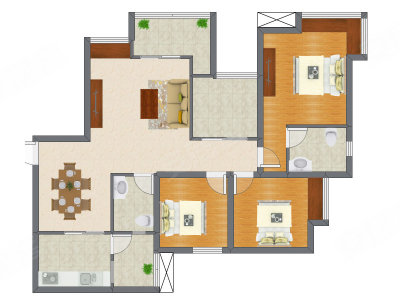 3室2厅 94.85平米