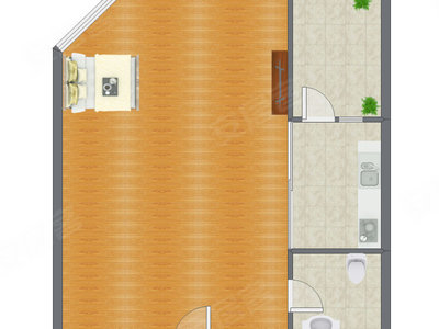 1室0厅 93.43平米户型图