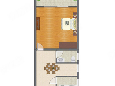 1室1厅 36.10平米