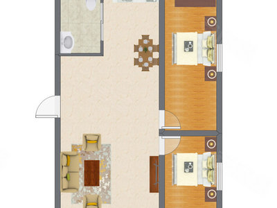 2室2厅 87.01平米