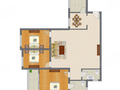 3室2厅 149.70平米户型图