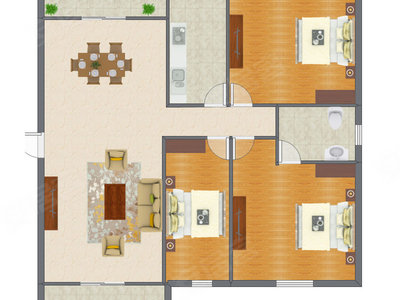 3室1厅 123.05平米