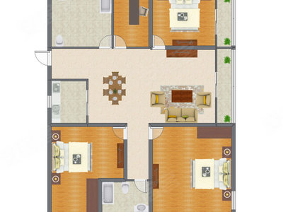 3室2厅 150.14平米