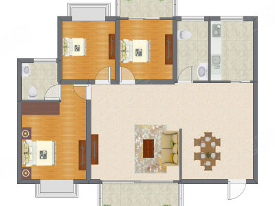 3室2厅 135.15平米