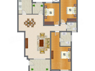 3室2厅 117.71平米