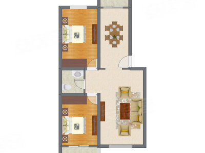 2室2厅 99.90平米户型图