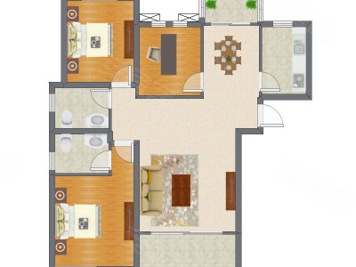 3室2厅 111.24平米户型图