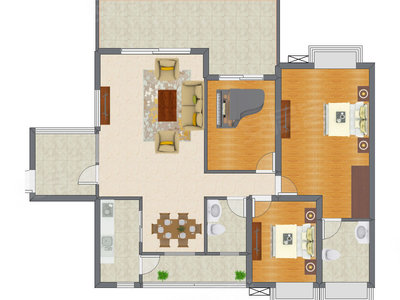 3室2厅 118.46平米