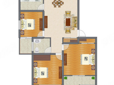 3室2厅 97.65平米