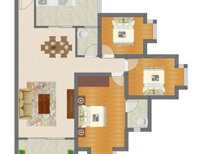3室2厅 123.99平米