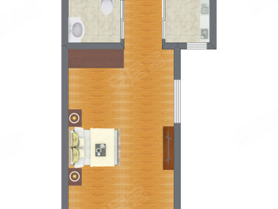 1室0厅 59.80平米户型图