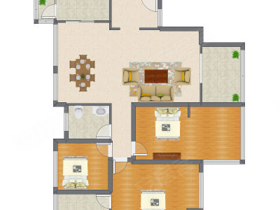 3室2厅 127.82平米