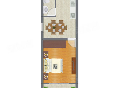 1室0厅 42.03平米户型图