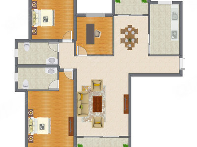 3室2厅 162.00平米