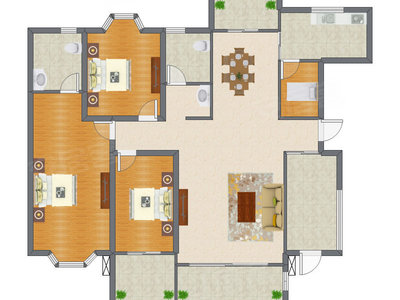 3室2厅 189.72平米