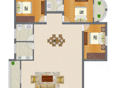 3室2厅 104.80平米