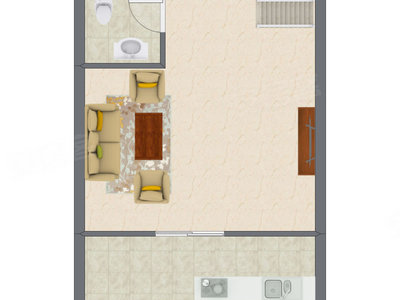 1室1厅 39.32平米