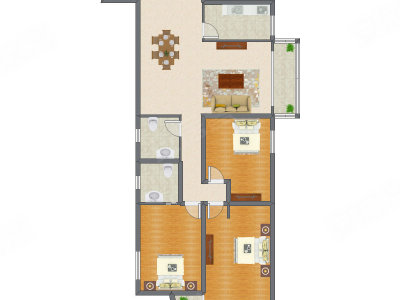 3室2厅 150.98平米