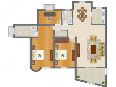 3室2厅 135.00平米