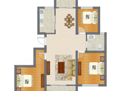 3室2厅 90.13平米