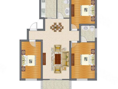 3室2厅 114.35平米户型图